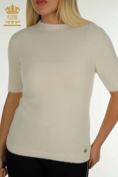 Großhandel Damen-Strickpullover - Angora - Basic - Stein - 30610 | KAZEE - 2