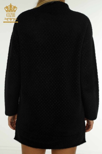 Großhandel Damen-Strickpullover - Angora - Detailliert - Schwarz - 30446 | KAZEE - 8