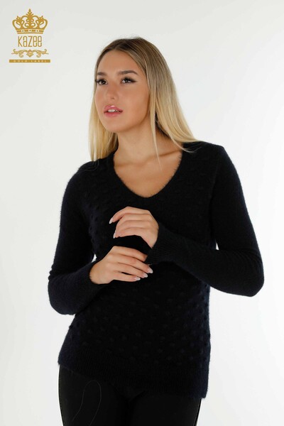 Großhandel Damen-Strickpullover - Angora - Dunkel marineblau - 18474 | KAZEE - 1