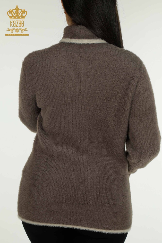 Großhandel Damen-Strickpullover - Angora - Dunkles Nerz - 30646 | KAZEE - 6