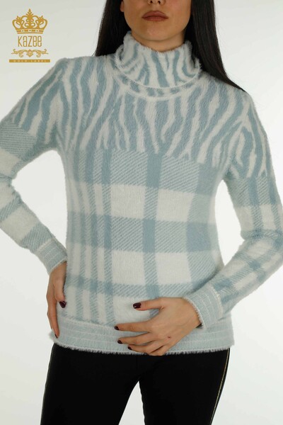 Großhandel Damen-Strickpullover - Angora - Gemustert - Mint - 30320 | KAZEE - 2