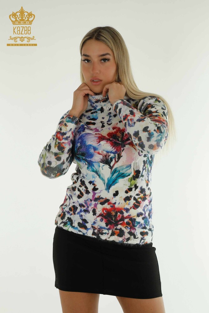 Großhandel Damen-Strickpullover - Angora - Langarm - Digital - 40045 | KAZEE - 1