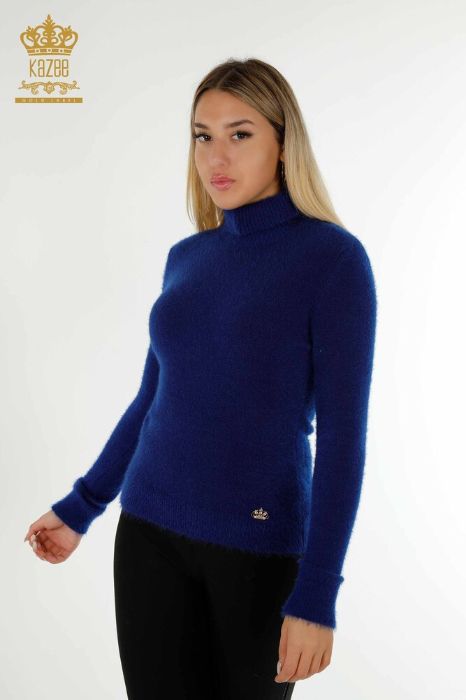 Großhandel Damen-Strickpullover - Angora - Rollkragenpullover - Mit Logo - Saks - 12046 | KAZEE - 1