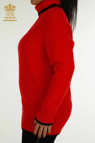 Großhandel Damen-Strickpullover - Angora - Rot - 30646 | KAZEE - 5