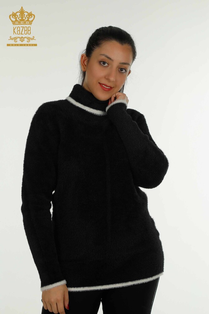 Großhandel Damen-Strickpullover - Angora - Schwarz - 30646 | KAZEE - 1