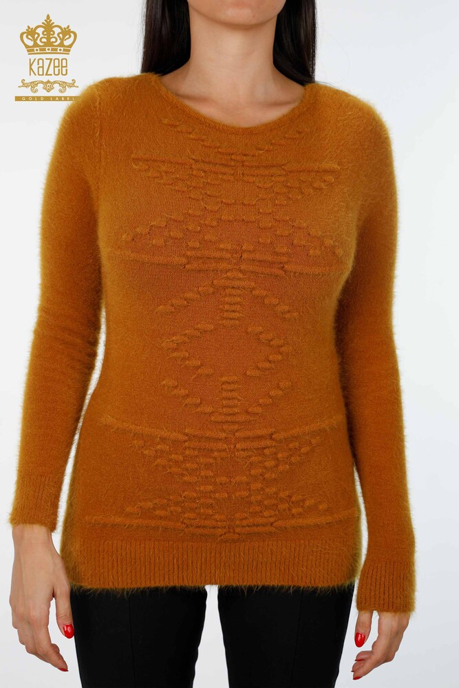 Großhandel Damen-Strickpullover mit langen Ärmeln aus Angora-Haarstrick - 18473 | KAZEE - 2