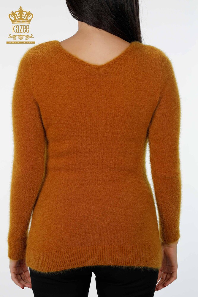 Großhandel Damen-Strickpullover mit langen Ärmeln aus Angora-Haarstrick - 18473 | KAZEE - 5