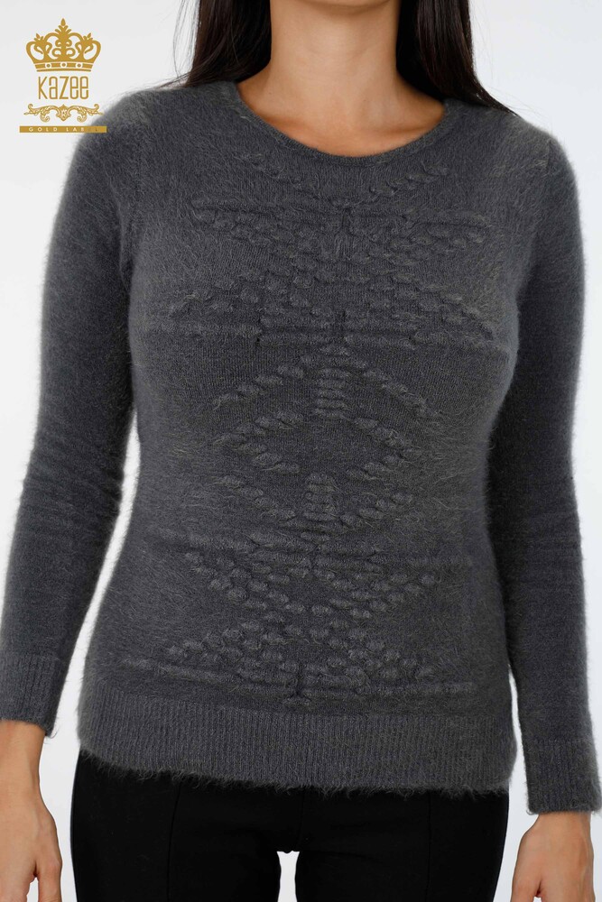 Großhandel Damen-Strickpullover mit langen Ärmeln aus Angora-Haarstrick - 18473 | KAZEE - 12