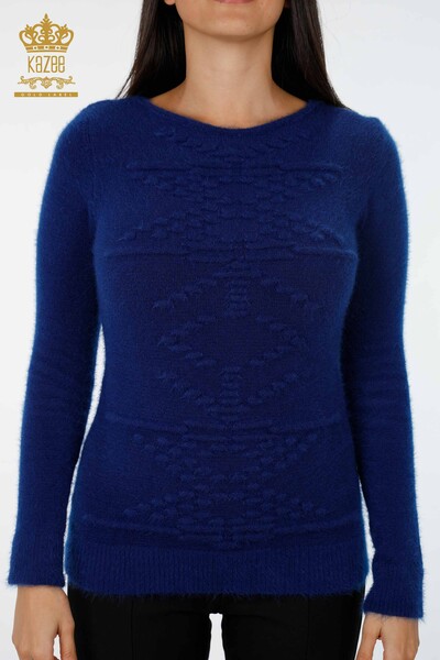 Großhandel Damen-Strickpullover mit langen Ärmeln aus Angora-Haarstrick - 18473 | KAZEE - 22