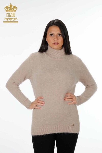 Großhandel Damen-Strickpullover Rollkragenpullover Langarm Logo - 18843 | KAZEE - 16