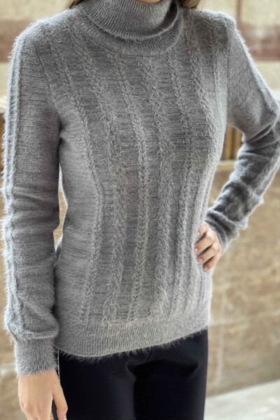 Großhandel Damen-Strickpullover - Gemustert - Angora - 19067 | KAZEE - Thumbnail