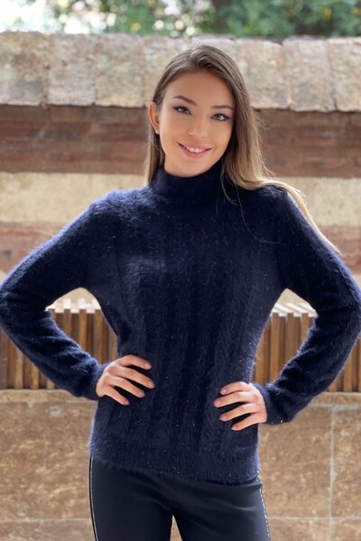 Großhandel Damen-Strickpullover - Gemustert - Angora - 19067 | KAZEE - Thumbnail