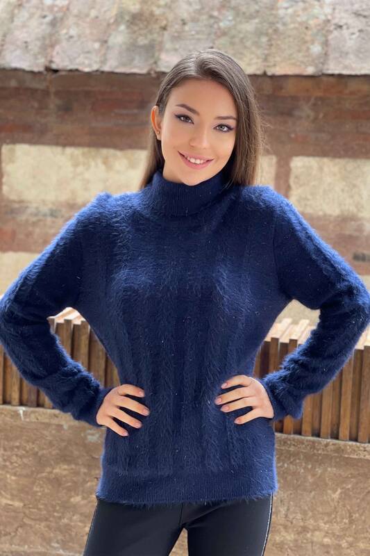 Großhandel Damen-Strickpullover - Gemustert - Angora - 19067 | KAZEE