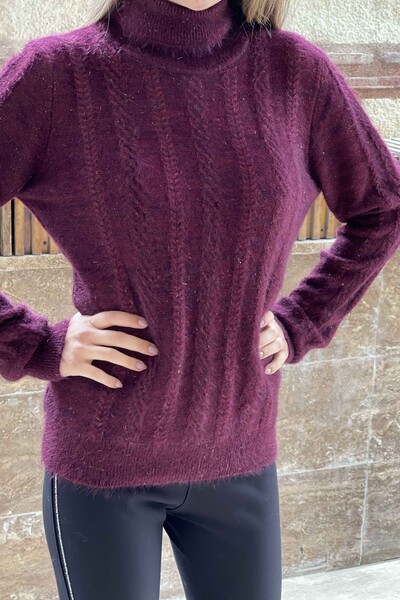 Großhandel Damen-Strickpullover - Gemustert - Angora - 19067 | KAZEE - Thumbnail