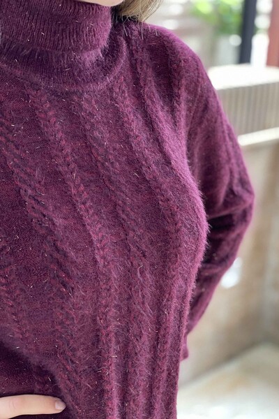 Großhandel Damen-Strickpullover - Gemustert - Angora - 19067 | KAZEE - Thumbnail