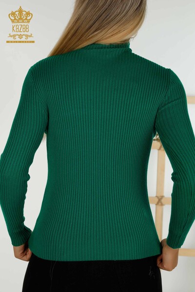 Großhandel Damen Strickpullover - Knopf detail - Grün - 30394 | KAZEE - 5