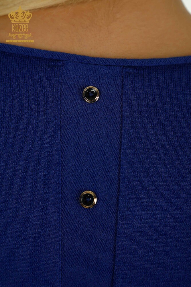 Großhandel Damen-Strickpullover - Knopf detail - Saks - 30178 | KAZEE - 9