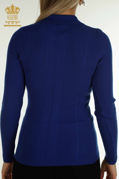 Großhandel Damen-Strickpullover - Knopf detail - Saks - 30364 | KAZEE - 7