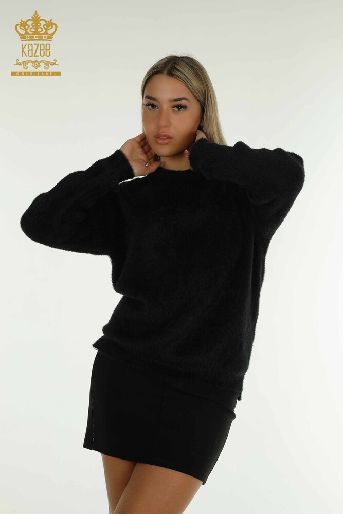 Großhandel Damen-Strickpullover - Langarm - Schwarz - 30775 | KAZEE - 1