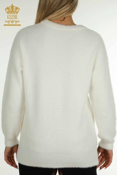 Großhandel Damen-Strickpullover - Langarm - Weiß - 30775 | KAZEE - 8