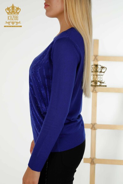 Großhandel Damen-Strickpullover - Rundhalsausschnitt - Saks - 30027 | KAZEE - 5