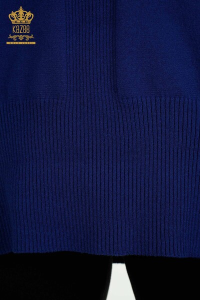 Großhandel Damen-Strickpullover - Schlitz detailliert - Saks - 30193 | KAZEE - 5