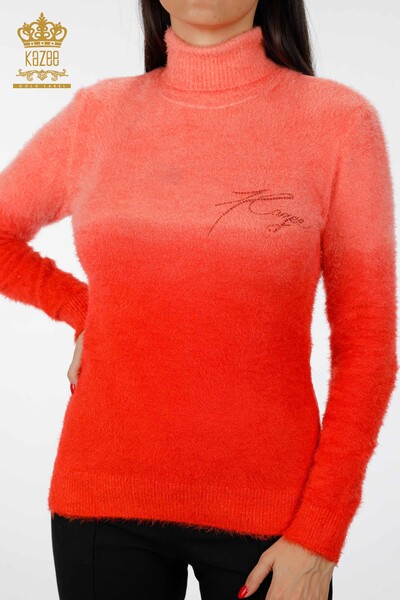 Kazee - Großhandel Damen-Strickpullover Zweifarbig gekreuzt Kazee Detailliert - 18586 | KAZEE (1)