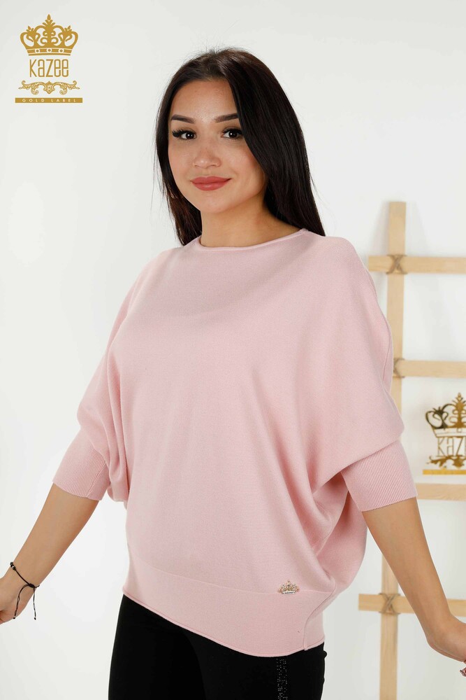 Großhandel Damen Strickpullover - Basic - Puder - 30241 | KAZEE - 1