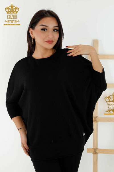 Großhandel Damen Strickpullover - Basic - Schwarz - 30241 | KAZEE 