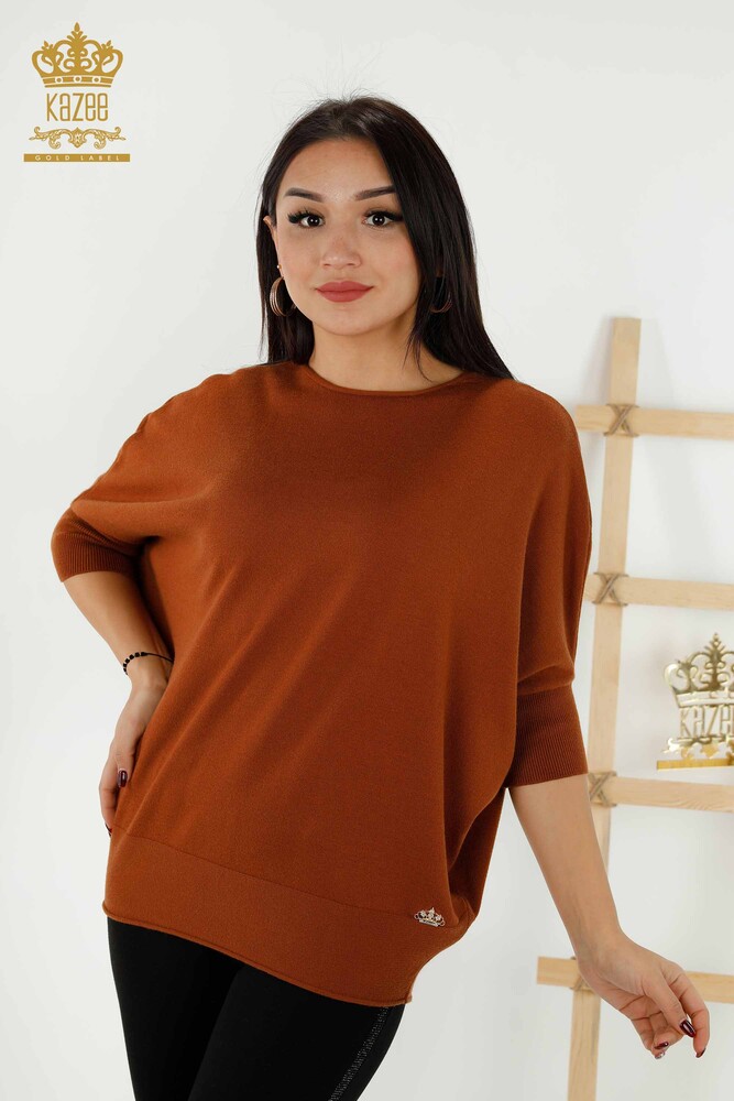 Großhandel Damen Strickpullover - Basic - Tan - 30241 | KAZEE - 1