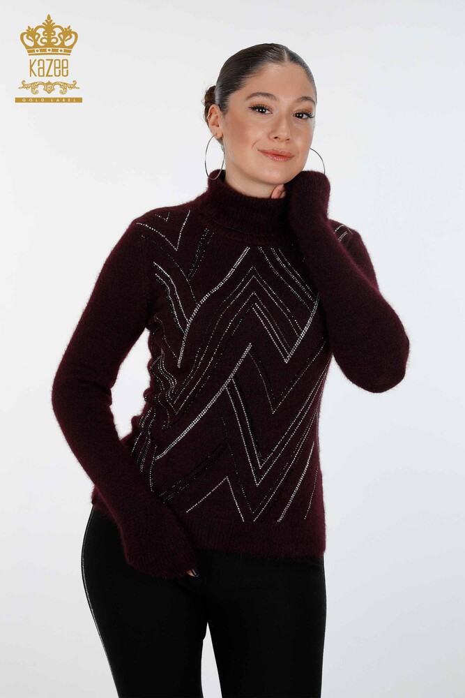 Großhandel Damen Strickpullover Linie Detaillierte Steinstickerei - 18908 | KAZEE - 10