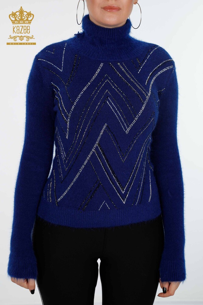 Großhandel Damen Strickpullover Linie Detaillierte Steinstickerei - 18908 | KAZEE - 15