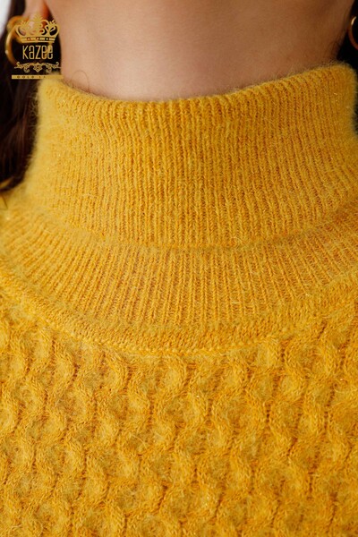 Großhandel Damen Strickpullover - Rollkragenpullover - Strickhaar - 19070 | KAZEE - 4