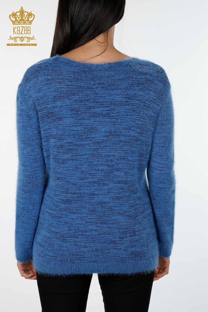 Großhandel Damen Strickpullover Glitzer V-Ausschnitt Langarm - 19081 | KAZEE - 4