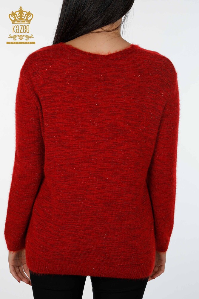 Großhandel Damen Strickpullover Glitzer V-Ausschnitt Langarm - 19081 | KAZEE - 12