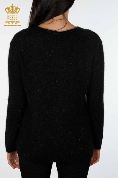 Großhandel Damen Strickpullover Glitzer V-Ausschnitt Langarm - 19081 | KAZEE - 16