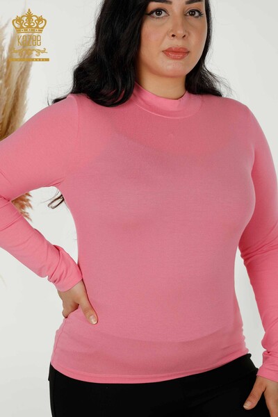 Großhandel Damen bluse - Basic - Rosa - 79258 | KAZEE - 2