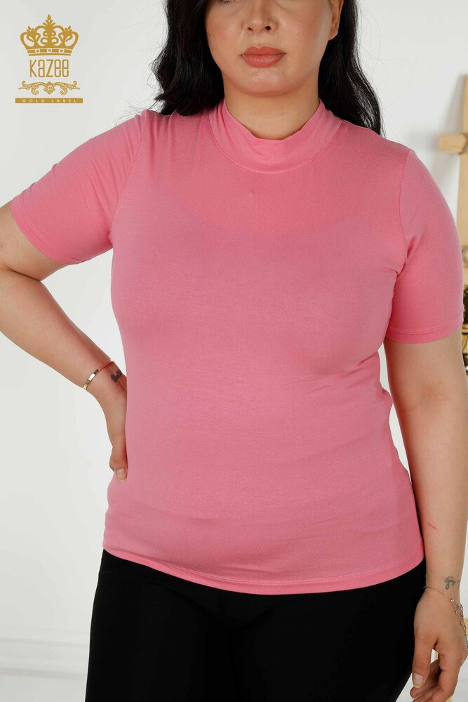 Großhandel Damen Bluse - Kurzarm - Rosa - 79264 | KAZEE - 2