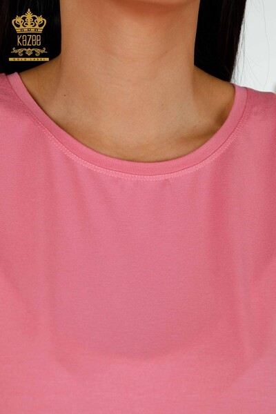 Großhandel Damen bluse im - Tüll detailliert - Rosa - 79390 | KAZEE - 3