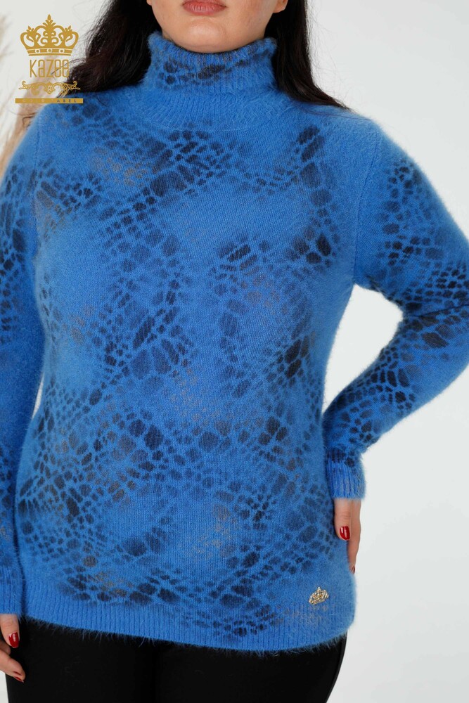 Großhandel Damen Pullover Angora Blau-18984 / KAZEE - 2