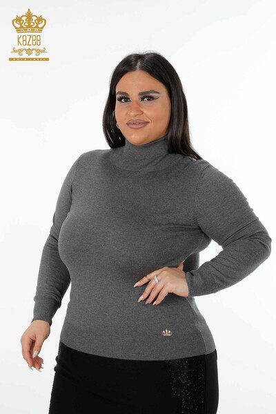 Großhandel Damen Pullover Basic Anthrazit-15134 / KAZEE - 1