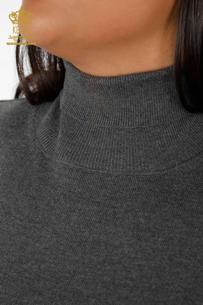 Großhandel Damen Pullover Basic Anthrazit-15134 / KAZEE - 3