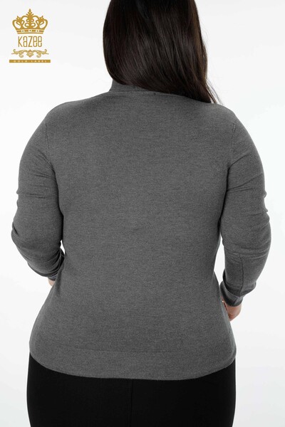 Großhandel Damen Pullover Basic Anthrazit-15134 / KAZEE - 5