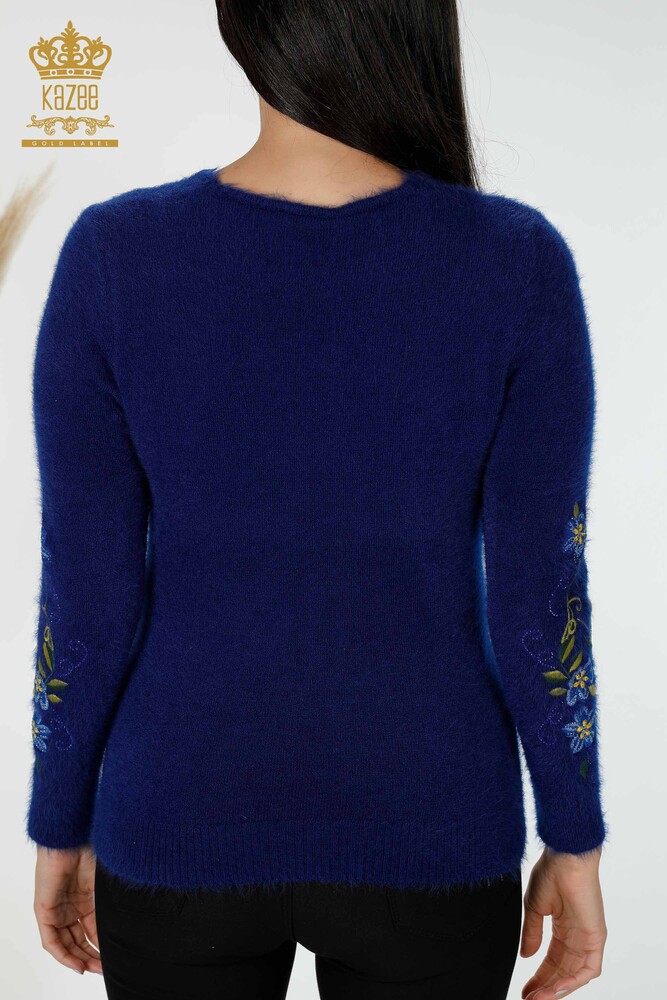 Großhandel Damen Pullover Angora Blumenmuster Saks - 18917 / KAZEE - 7