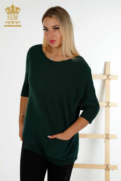 Großhandel Damen-Strickpullover Basic Pocket Nefti - 30237 | KAZEE - Thumbnail