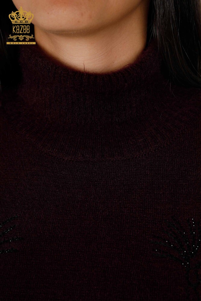 Großhandel Damen-Strickpullover mit Katzendetail und Steinstickerei – 18759 | KAZEE - 9