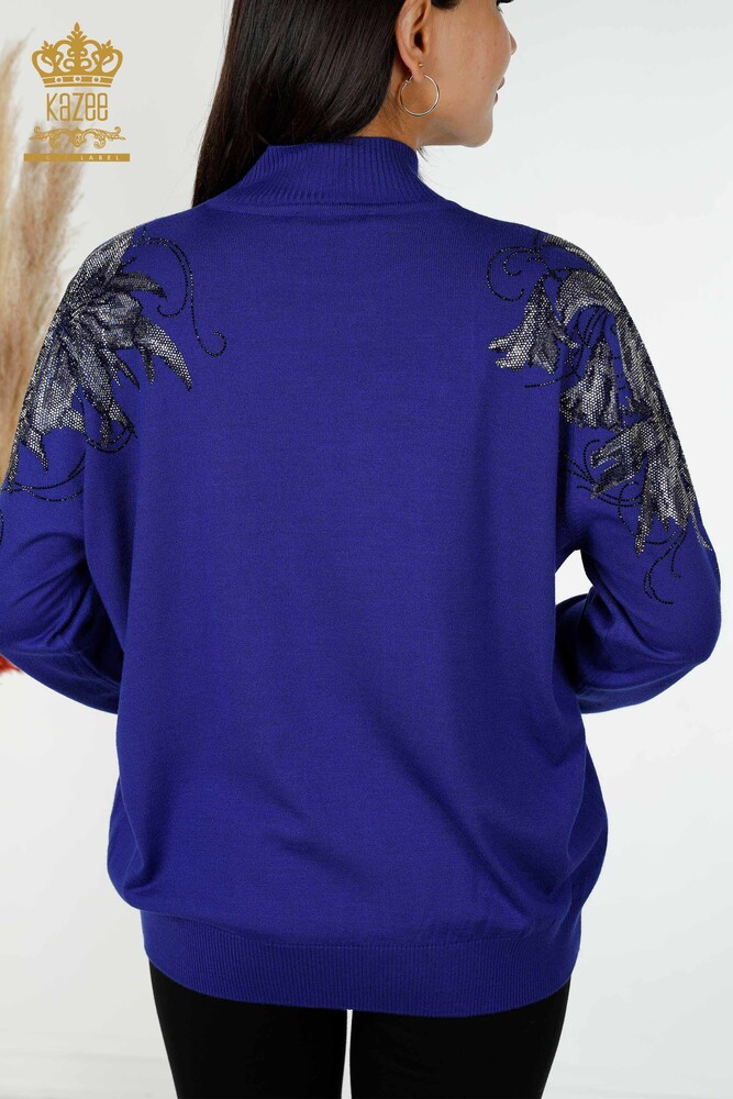 Großhandel Damen Pullover Schulter Blume detaillierte Saks-16597 / KAZEE - 8