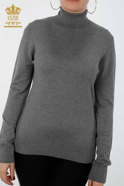 Großhandel Damen-Strickpullover Glitzer-Übergangs-Rollkragenpullover Übergröße - 15144 | KAZEE - 6