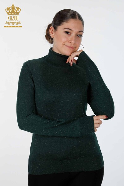 Großhandel Damen-Strickpullover Glitzer-Übergangs-Rollkragenpullover Übergröße - 15144 | KAZEE - 13