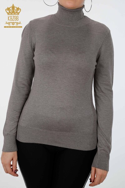 Großhandel Damen-Strickpullover Glitzer-Übergangs-Rollkragenpullover Übergröße - 15144 | KAZEE - 26